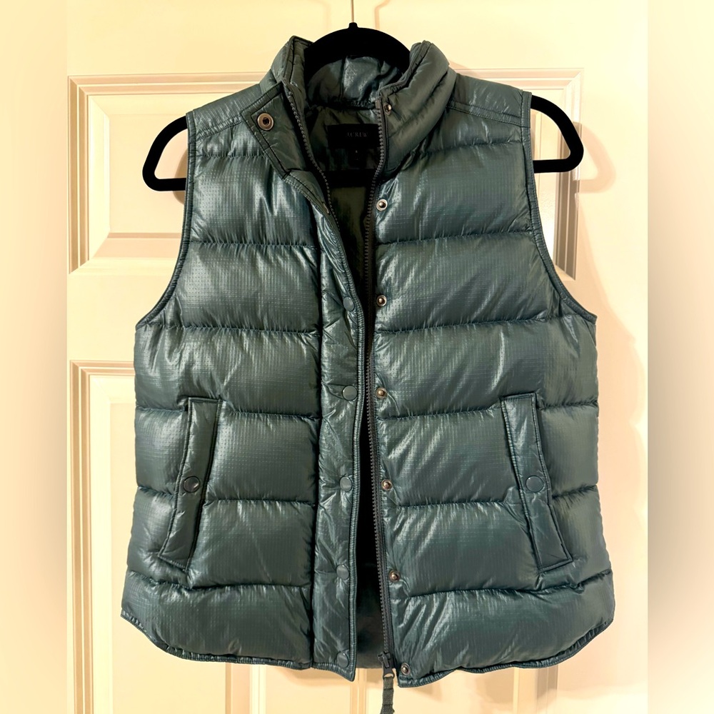 J. Crew Teal Quilted Puffer Vest